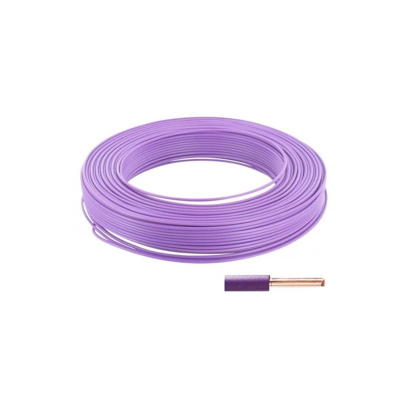 Fil rigide ho7 vu 1 bobine(s) de 100 mètre(s) linéaire fil âme rigide ho7 vu 1,5mm² violet - cofalog