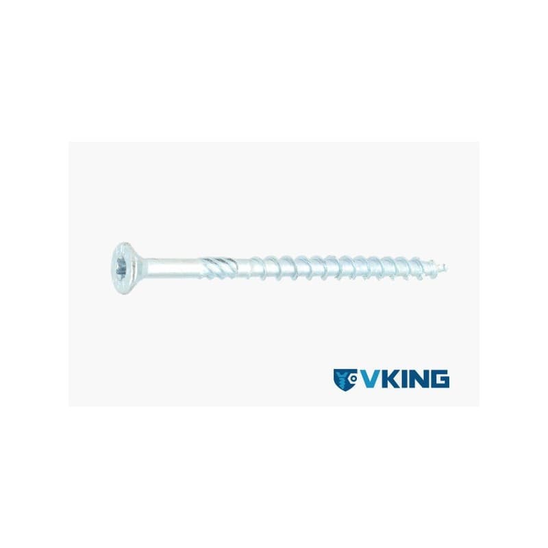 Vis charpente viking tête fraisée torx zingué blanc tête fraisée (tf) torx (x) 6 mm bois, bois dur 100 mm assemblage bois, charpente en bois 1 boîte(s