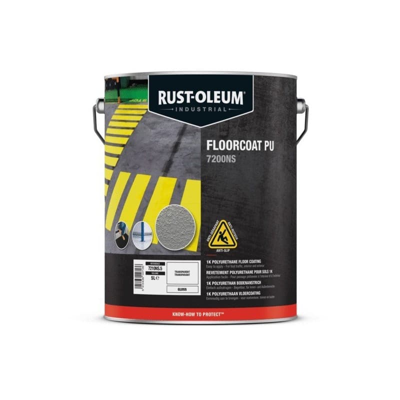 Revêtement de sol antidérapant floorcoat pu 7200 alkyde brosse/rouleau white spirit incolore 24 heure(s) 5 très soigné supports anciens ou tachés, ou