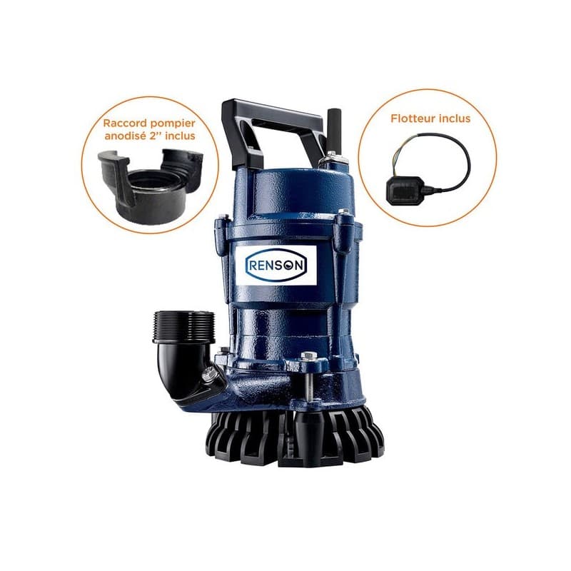 Pompe de chantier monophasée 0.4kw 225l/min - eaux chargées monophasé 230v eaux chargées 1 unité(s) pompe de chantier monophasée 0.4kw 225l/min - eaux