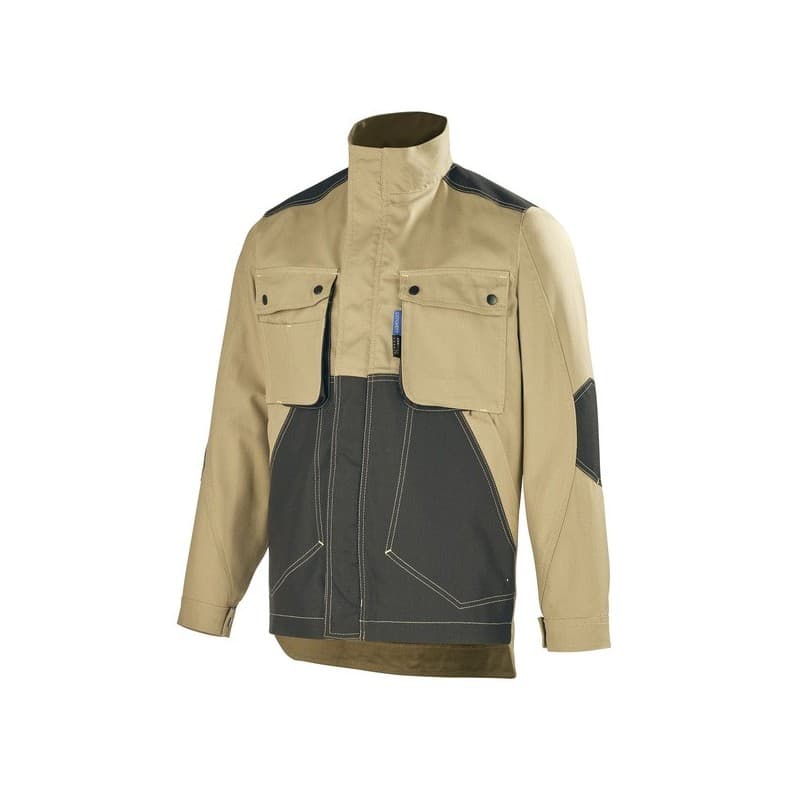 Blouson craft worker blouson craft worker savane/noir t1 200 - 300 g entre 4 et 6 blouson coton / polyester t1 1 pièce(s) beige, noir - cepovett