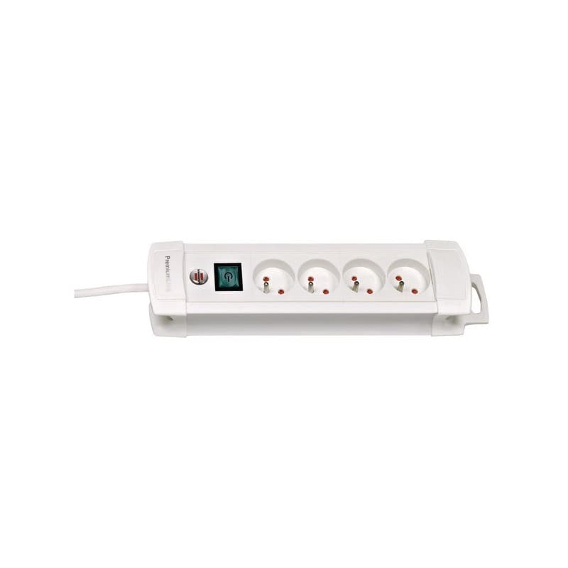 Multiprises premium+ h05vv-f 3g1,5 1.80 m 1 pièce(s) multiprise premium+ blanc 4 prises 1,8 m + interrupteur - brennenstuhl