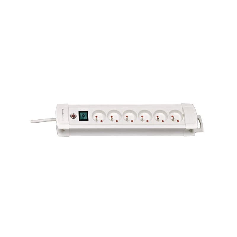 Multiprises premium+ h05vv-f 3g1,5 3.00 m 1 pièce(s) multiprise premium+ blanc 6 prises 3 m + interrupteur - brennenstuhl