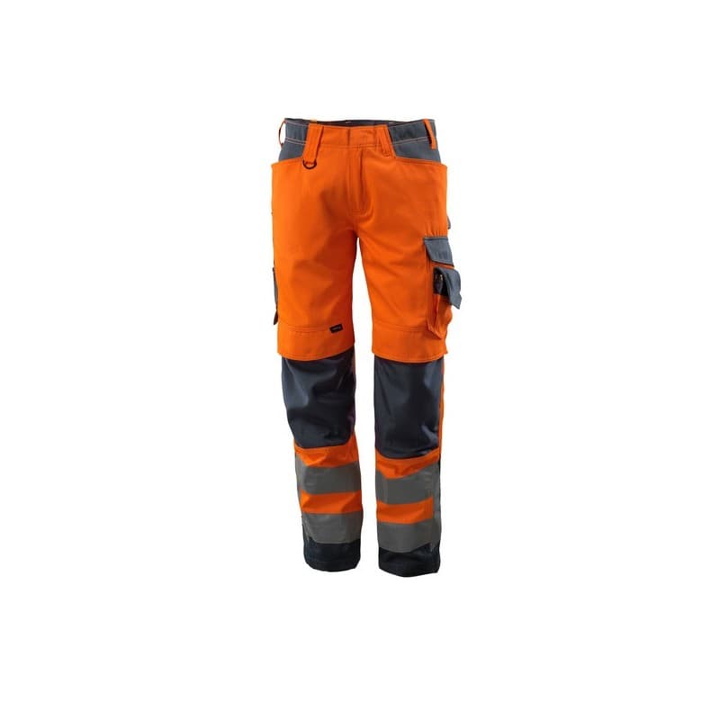 Pantalon kendal pantalon kendal orange/marine t40 200 - 300 g 7 et plus pantalon 40 polyester / coton 1 pièce(s) classe 2 bleu, orange - mascot