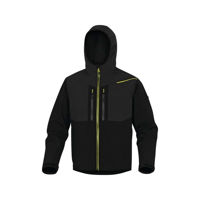 Veste softshell horten 2 veste softshell horten 2 noir/jaune tm entre 4 et 6 m softshell 300 - 400 g 1 pièce(s) polyester, élasthanne jaune, noir - de