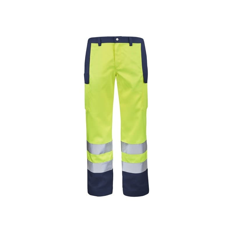 Pantalon fluo base xp 200 - 300 g entre 4 et 6 pantalon t2 polyester / coton 1 pièce(s) pantalon fluo base xp jaune/marine t2 bleu , jaune - cepovett