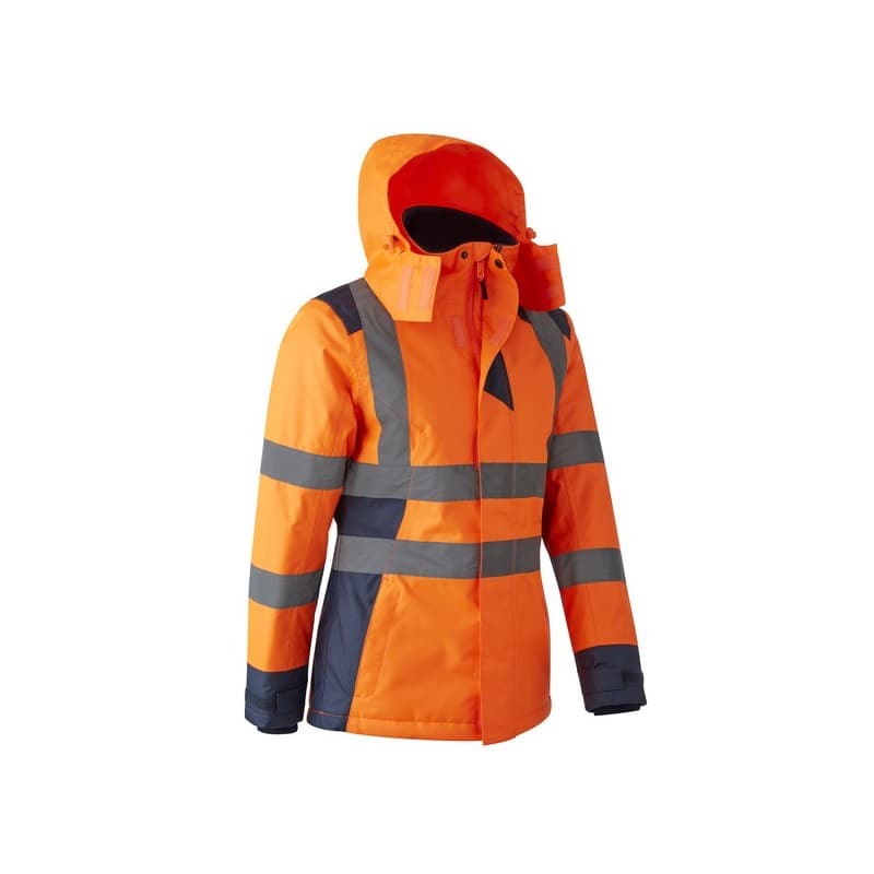 Parka femme hora entre 4 et 6 s 100 - 200 g parka orange polyester, polyuréthane 1 pièce(s) parka femme hora hv orange/marine ts - coverguard euro pro