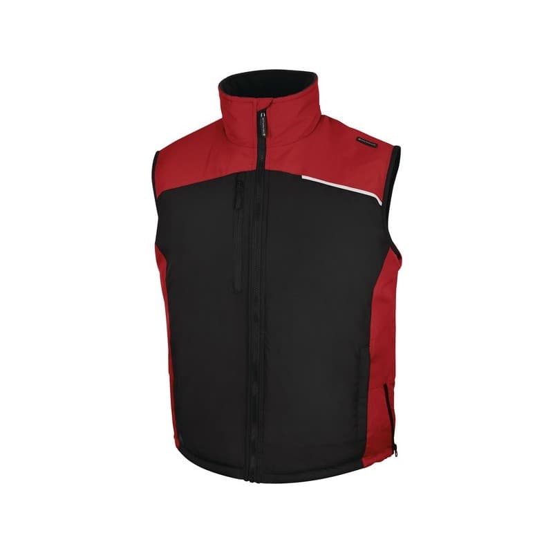 Gilet doublé fidji 3 gilet entre 4 et 6 2xl 500 - 600 g polyester 1 pièce(s) gilet doublé fidji 3 noir/rouge t2xl noir, rouge - delta plus