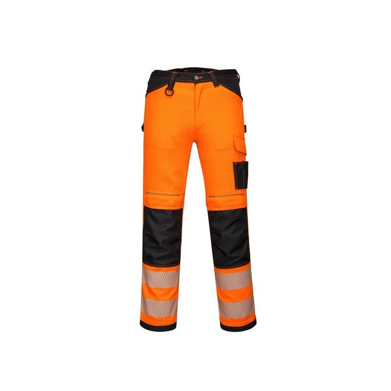 Pantalon pw3 hivis work 300 - 400 g 7 et plus pantalon 36 polyester / coton 1 pièce(s) pantalon pw3 hivis work orange/noir t36 noir, orange classe 2 -