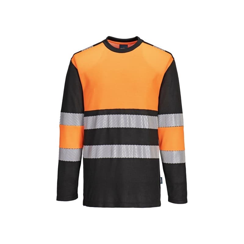 T-shirt hi-vis classe 1 l/s l 100 - 200 g coton / polyester t-shirt 0 1 pièce(s) t-shirt hi-vis classe 1 l/s orange/noir tl noir, orange classe 1 - po