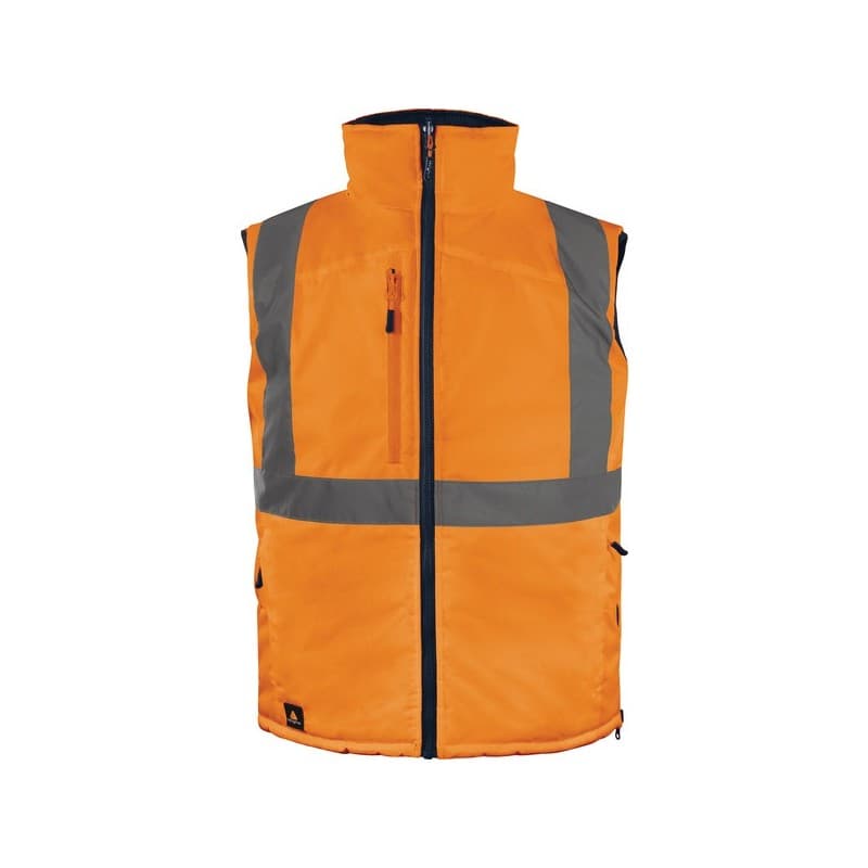 Gilet réversible fidji 3 gilet 200 - 300 g entre 4 et 6 4xl 1 pièce(s) gilet réversible hv fidji 3 orange/bleu t4xl polyamide, polyester classe 2 - de