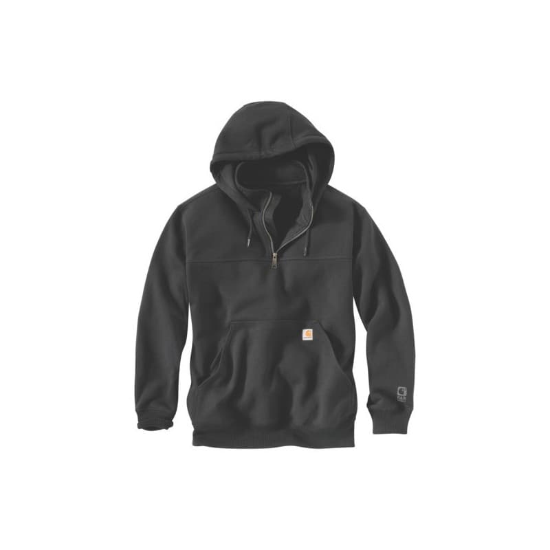 Sweat demi zip rain defender l noir entre 1 et 3 coton / polyester 400 - 500 g sweat 1 pièce(s) sweat capuche demi zip rain defender noir tl - carhart