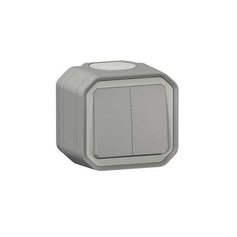 Interrupteur étanche en saillie plexo (nouvelle version) 1 pièce(s) double va-et-vient plexo complet 10 ax 250 v blanc monobloc en saillie double va-e