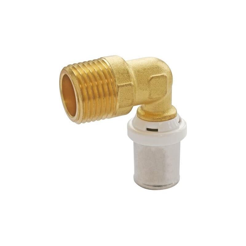 Coudes à sertir multicouche 1 pièce(s) coude mâle à sertir multicouche ø20 m15x21 20 mm 15/21 (1/2") mâle multicouche - somatherm for you