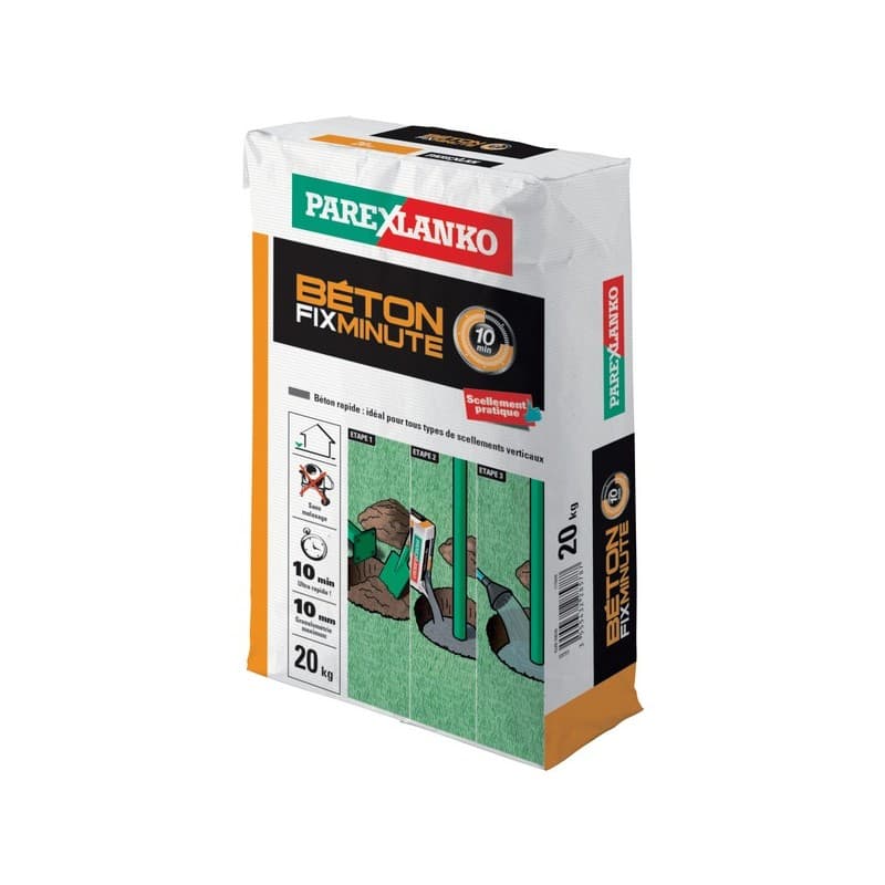 Béton fixminute gris 1 sac(s) de 20 kilogramme(s) béton fixminute pour usage extérieur multisupport 20 kg rapide - sika france sas - parexlanko