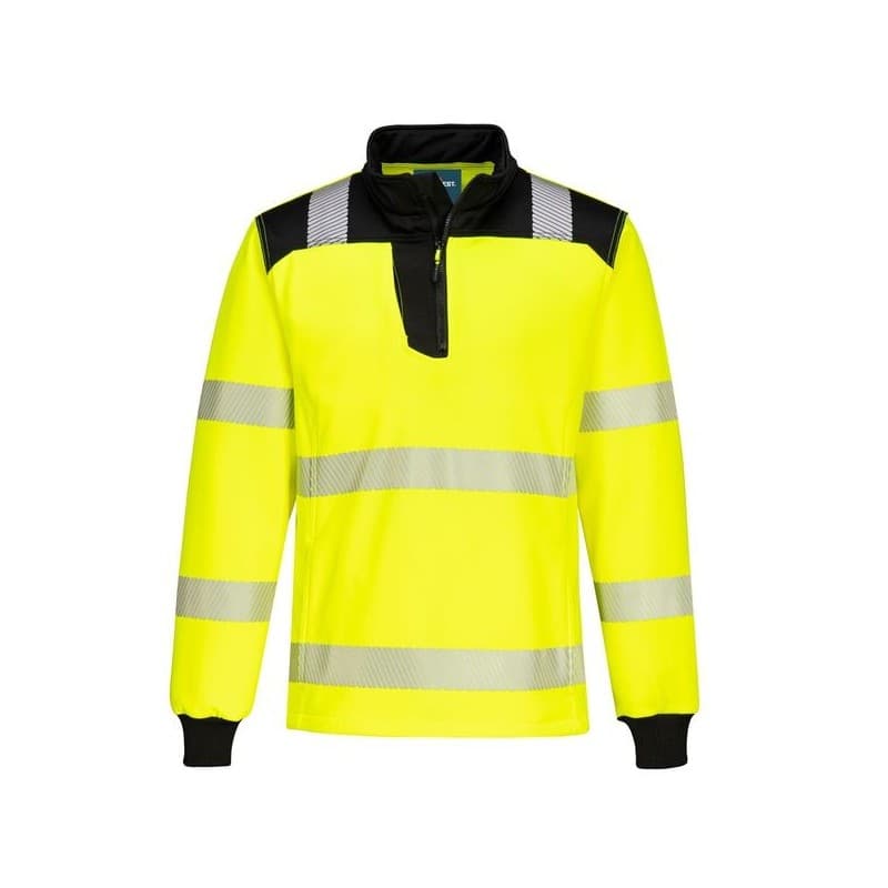 Sweat zippé hv pw3 200 - 300 g xl entre 1 et 3 polyester / coton sweat 1 pièce(s) sweat zippé hv pw3 jaune/noir txl jaune, noir classe 3 - portwest
