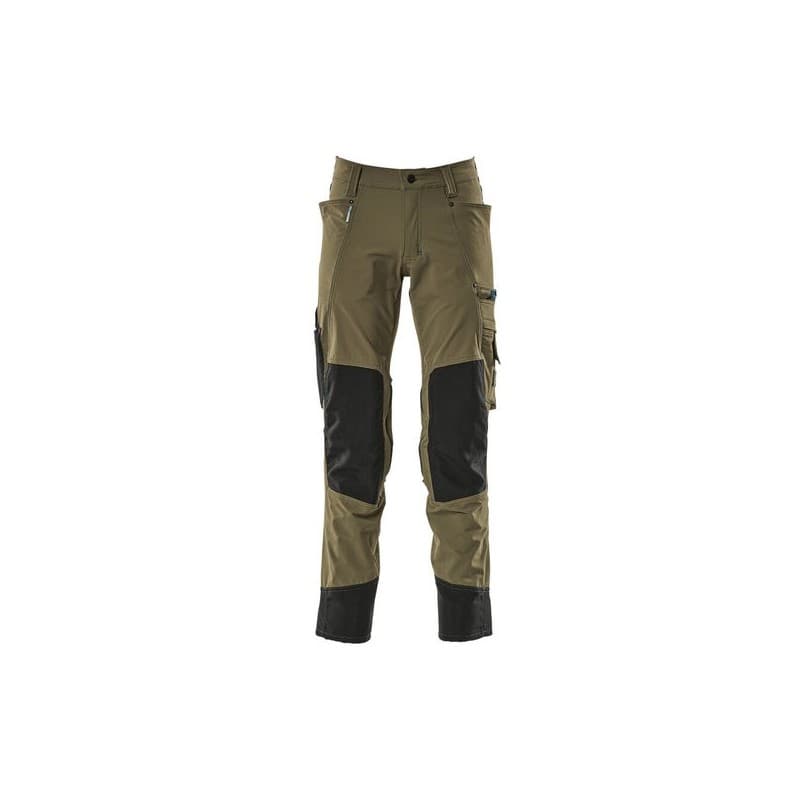 Pantalon stretch advanced avec poches genouillères 42 vert 200 - 300 g 7 et plus pantalon 1 pièce(s) pantalon advanced vert foncé t42 nylon / élasthan