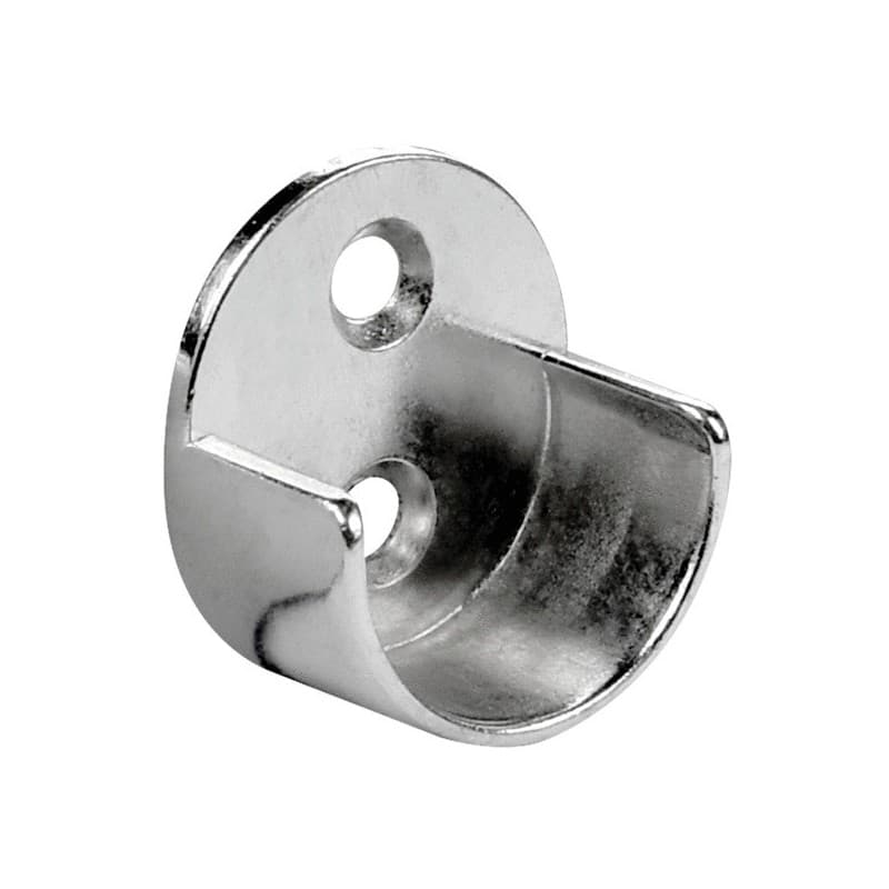 Naissance et enjoliveur pour tube de penderie 1 sachet(s) de 2 pièce(s) naissance ouverte ronde pour tube ø25 mm - chromé chromé zamak 25 mm - interge