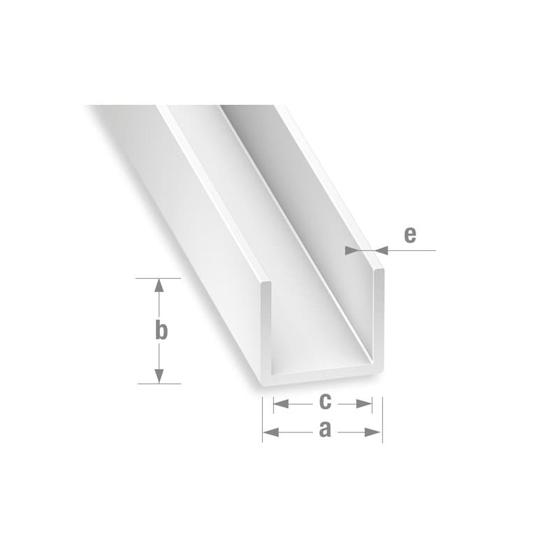 U pvc blanc 1 barre(s) de 2 mètre(s) linéaire profilé u 12 x 10 x 10 x 1 mm - pvc blanc - cqfd