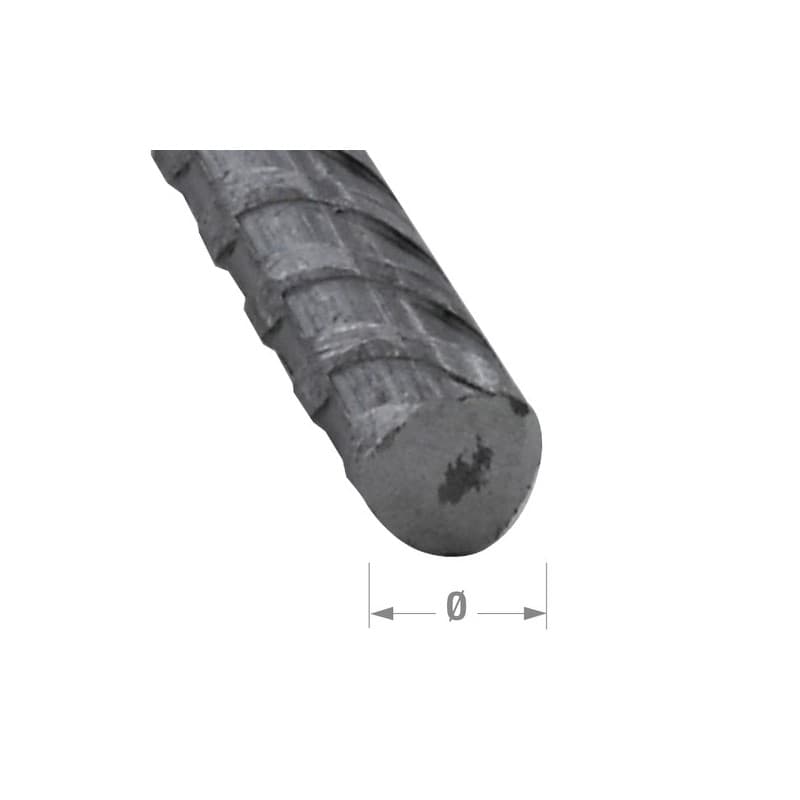 Ronds béton crénelé acier laminé 1 barre(s) de 1 mètre(s) linéaire rond béton crénelé ø6 mm - acier laminé verni - cqfd