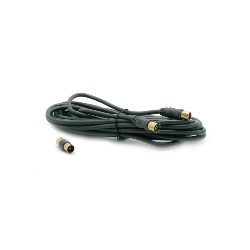 Prolongateurs tv mâle/femelle prolongateur coax m/f + adaptateur 5 m noir 1 pièce(s) - metronic