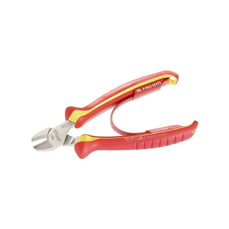 Pince coupante diagonale isolée 1000 v 160 mm 160 mm pince coupante diagonale isolée 1000 v 160 mm 1 pièce(s) bi-matière oui - facom