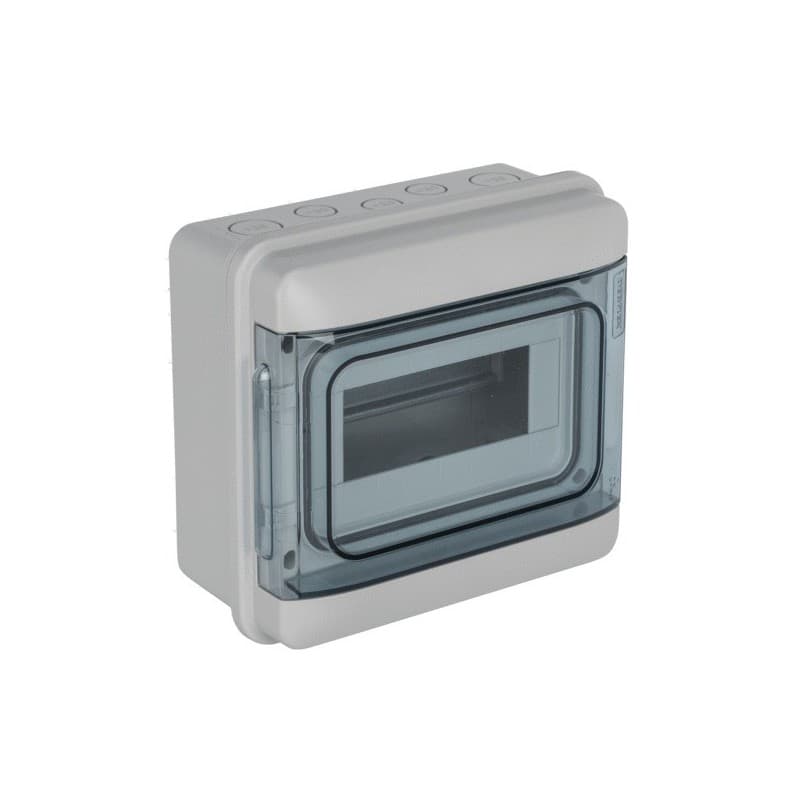 Coffret vide étanche ip65 tableau électrique 1 pièce(s) coffret vide étanche ip65 8 modules gris - debflex