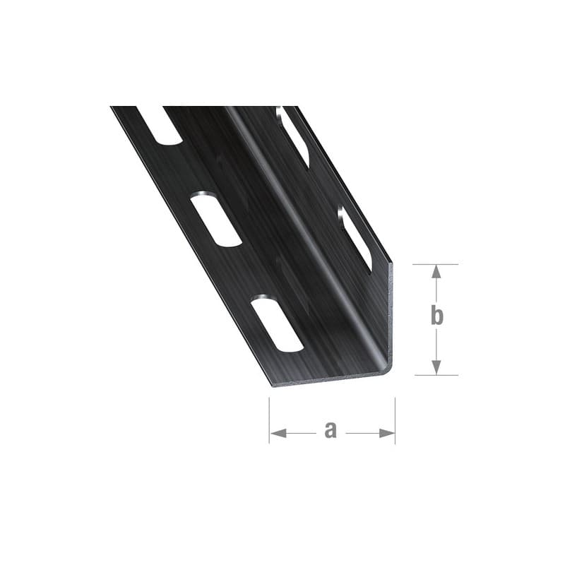 Cornière perforée acier profilé à froid 1 barre(s) de 2 mètre(s) linéaire cornière perforée 27 x 27 x 1,2 mm - acier paf verni - cqfd