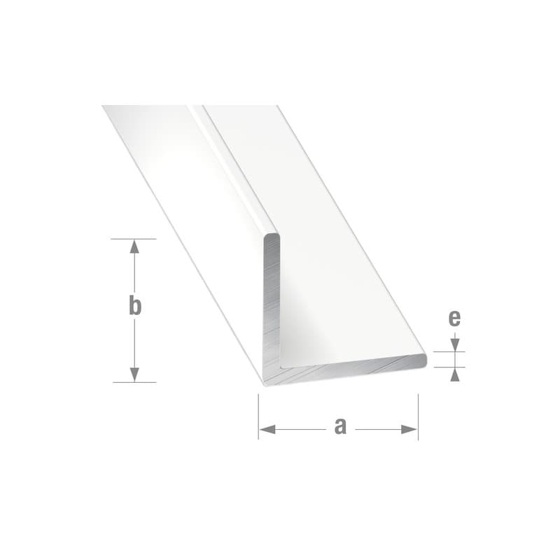Cornières égales alu brut cornière alu laqué blanc 20 x 20 x 1,5 mm 1 barre(s) de 1 mètre(s) linéaire - cqfd