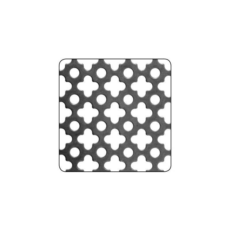 Tôles décoratives acier brut 1 feuille(s) tôle perforée trèfle 1000 x 500 - acier brut - cqfd