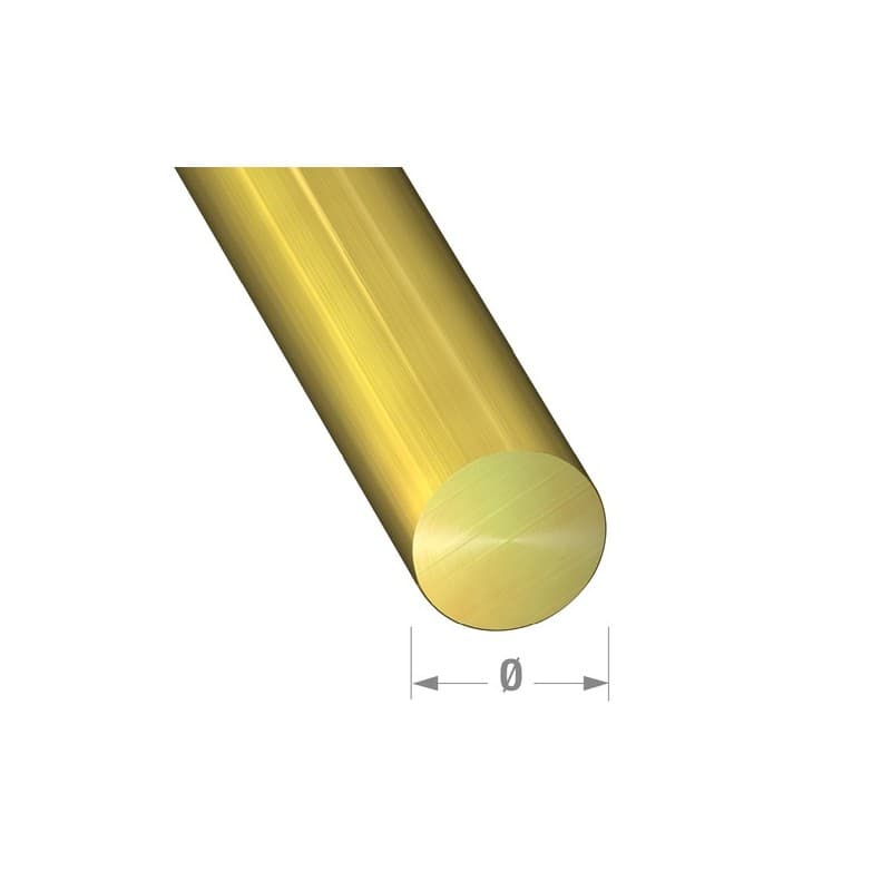 Rond laiton 1 barre(s) de 1 mètre(s) linéaire rond ø6 mm - laiton brut - cqfd