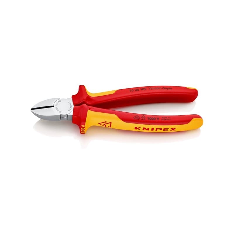 Pince coupante de côté isolée 1000v pince coupante 1000 v 180 mm 180 mm 1 pièce(s) bi-matière oui - knipex werk