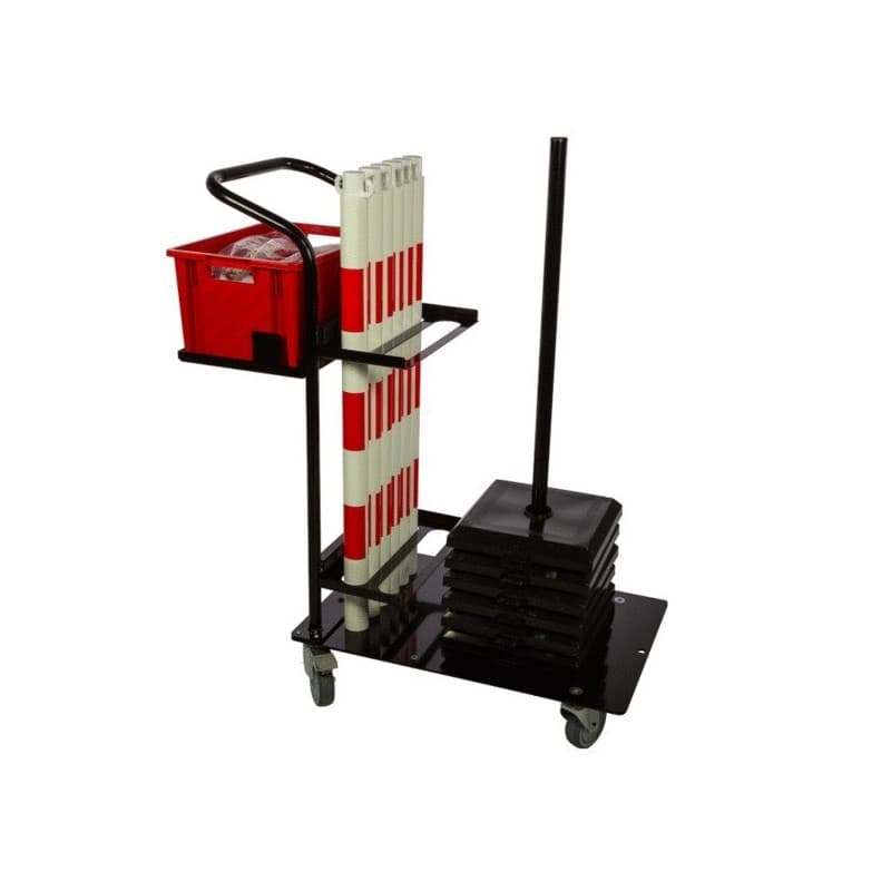 Chariot de signalisation de maintenance 1 pack(s) chariot de balisage + poteau lesté + chaîne rouge / blanc - novap