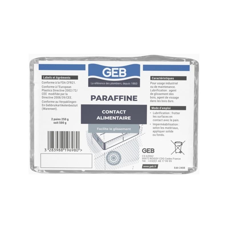 Paraffine paraffine 1 pot(s) de 500 gramme(s) - geb sas