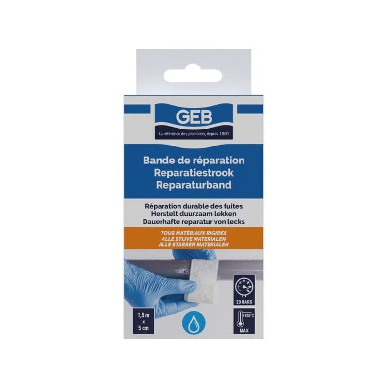 Bande de réparation pour tuyauterie bande de réparation pour tuyauterie 1 blister(s) de 1 pièce(s) - geb sas