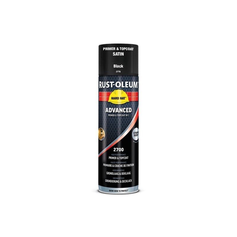 Aérosol de peinture antirouille hard hat® advanced 500 ml 1 aérosol(s) de 500 millilitre(s) aérosol peinture antirouille - noir satin noir satin - rus