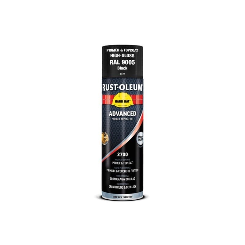 Aérosol de peinture antirouille hard hat® advanced 500 ml 1 aérosol(s) de 500 millilitre(s) aérosol peinture antirouille - noir brillant (ral 9005) no