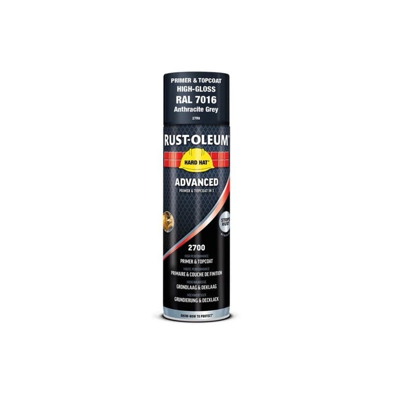 Aérosol de peinture antirouille hard hat® advanced 500 ml 1 aérosol(s) de 500 millilitre(s) aérosol peinture antirouille - gris ant. brillant (ral 701
