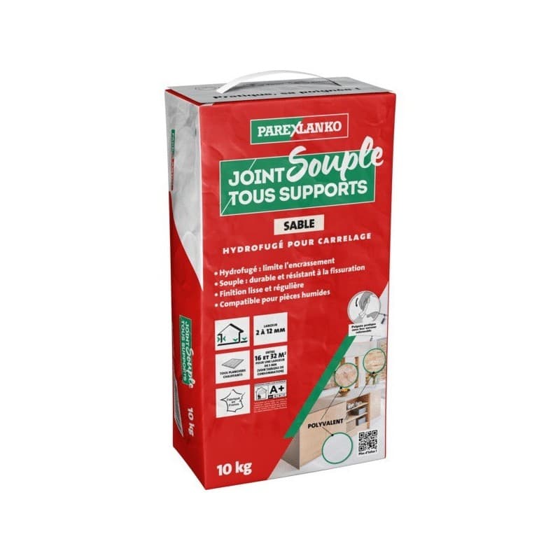 Joint souple tous supports 1 sac(s) de 10 kilogramme(s) joint souple tous supports - sable - sika france sas - parexlanko