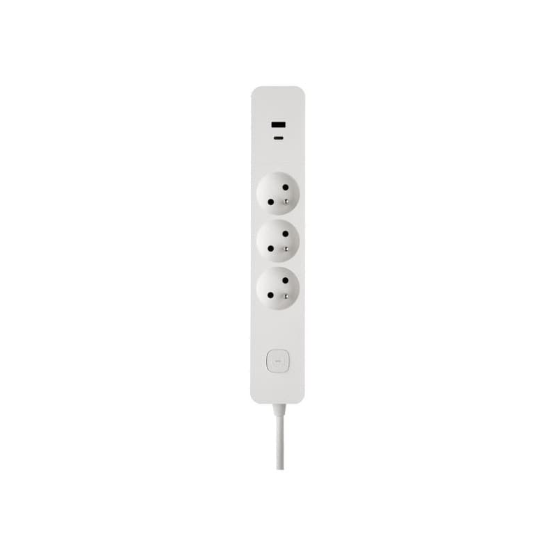 Rallonge électrique multiprises nouveau modèle 1 pièce(s) bloc 3 prises 2p+t 16a 2 usb a+c 1.49m blanc h05vv-f 3g1,0 1.49 m - debflex