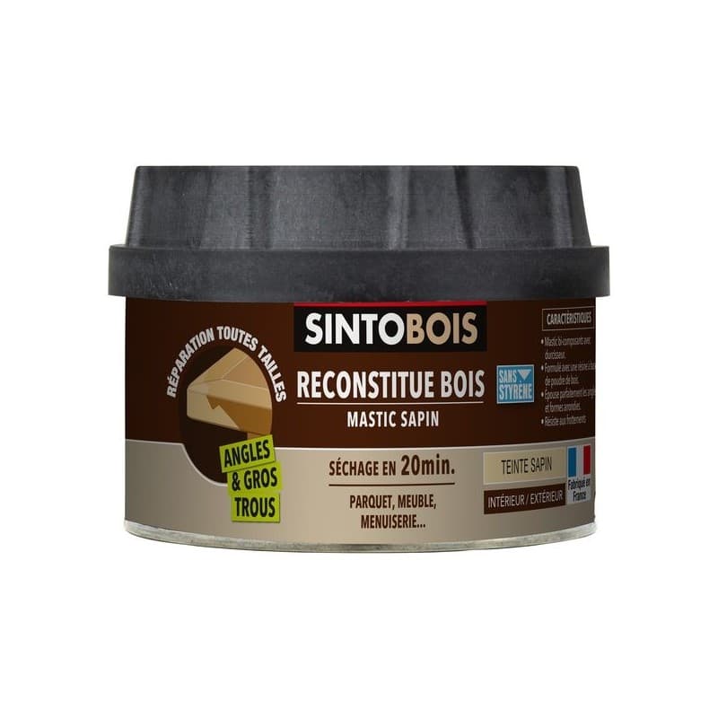 Mastic reconstitue bois angles et gros trous manuelle oui bois et dérivés non intérieur et extérieur 1 pot(s) de 580 gramme(s) polyester mastic recons