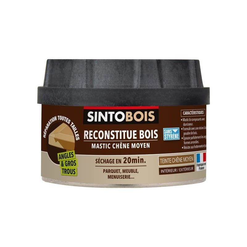 Mastic reconstitue bois angles et gros trous manuelle oui bois et dérivés non 1 pot(s) de 198 gramme(s) intérieur et extérieur polyester mastic recons