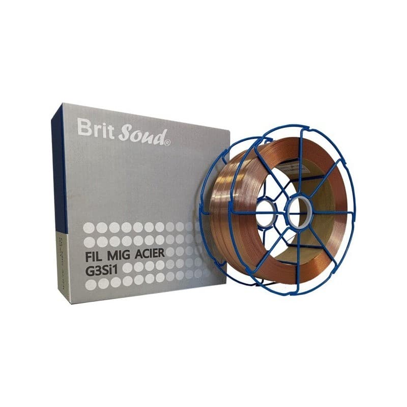 Fil mig acier g3si1 fil mig g3si1 ø 1.00 mm bobine ø 200 mm 1,00 mm 1 bobine(s) de 5 kilogramme(s) - britexco