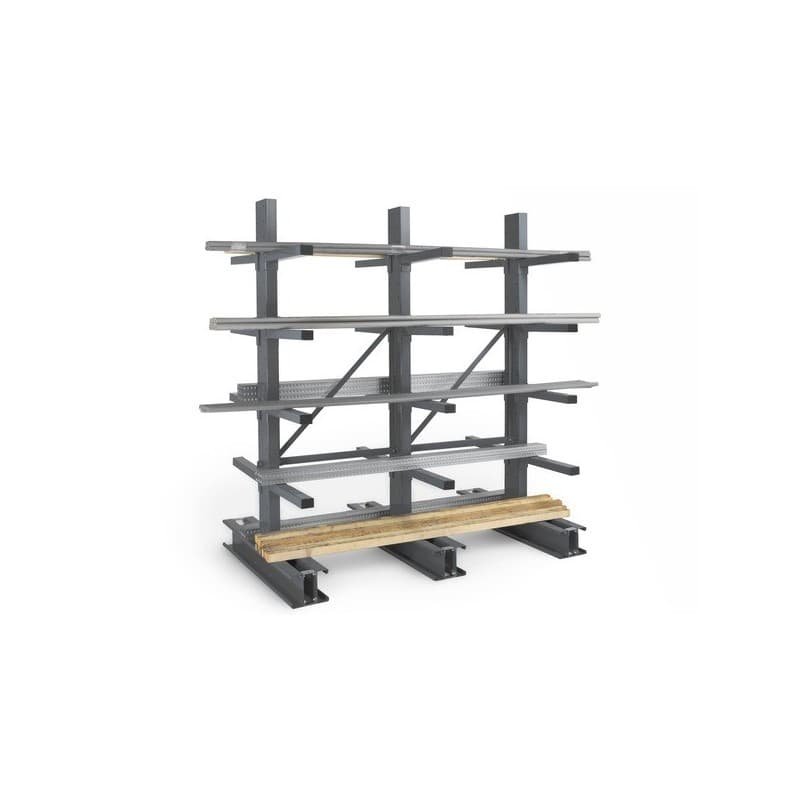 Rayonnage mi-lourd pour charges longues cantilever cantilever mi-lourd double face prof. 800 mm élément suivant 1 kit(s) 1000 mm élément suivant mi-lo