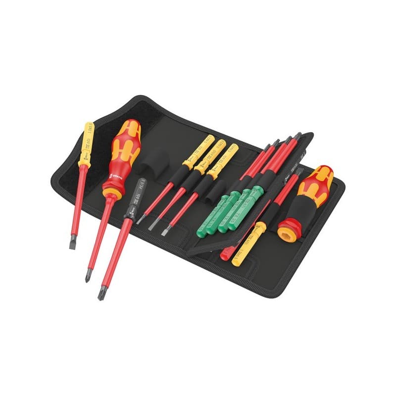 Trousse tournevis isolé kraftform kompakt vde trousse tournevis isolé kraftform kompakt vde 17 1 étui(s) de 17 pièce(s) trousse - wera werkzeuge