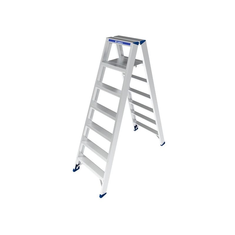 Marchepied aluminium double acces 3.16 m 11.2 kg 7 1 pièce(s) marchepied double acces 7 marches avec garde-corps 1.65 m - tubesca-comabi