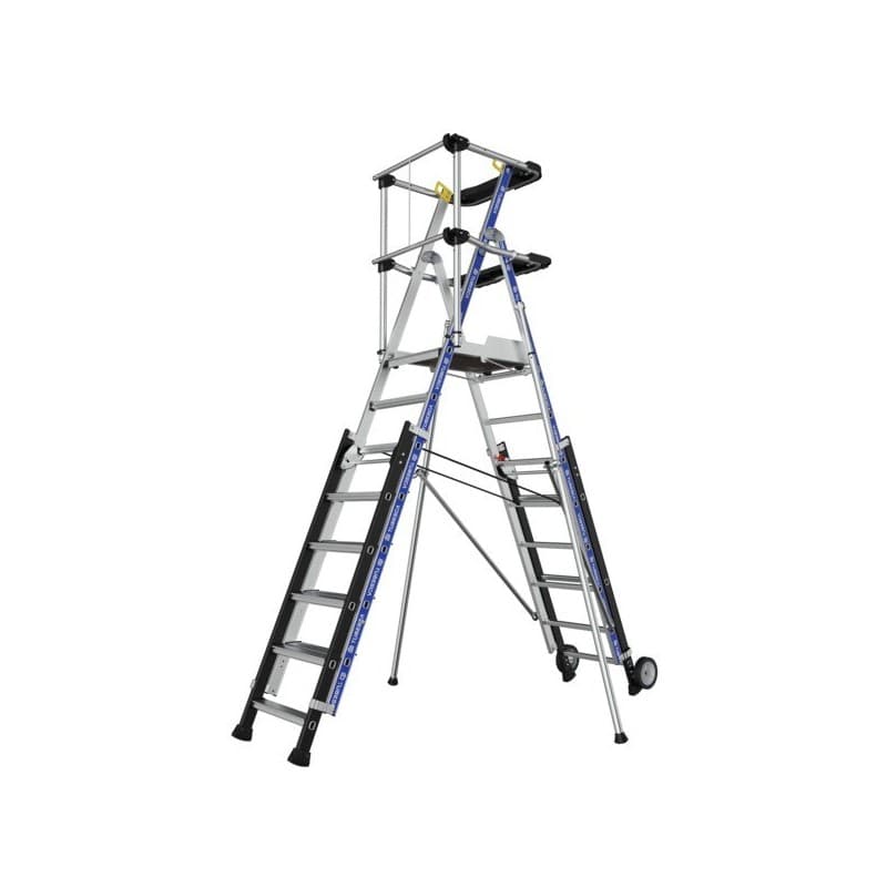 Plate-forme sherpascopic - garde-corps lisses 1 pièce(s) plate-forme sherpascopic 8-10 marches garde-corps lisses 4.3 m 2.3 m 8-10 34.9 kg roulante, t