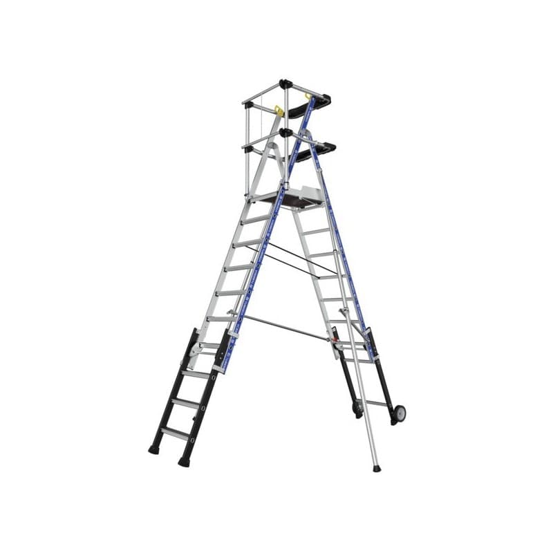 Plate-forme sherpascopic - garde-corps lisses 1 pièce(s) plate-forme sherpascopic 8-11 marches garde-corps lisses 4.5 m 2.5 m 8-11 37.1 kg roulante, t