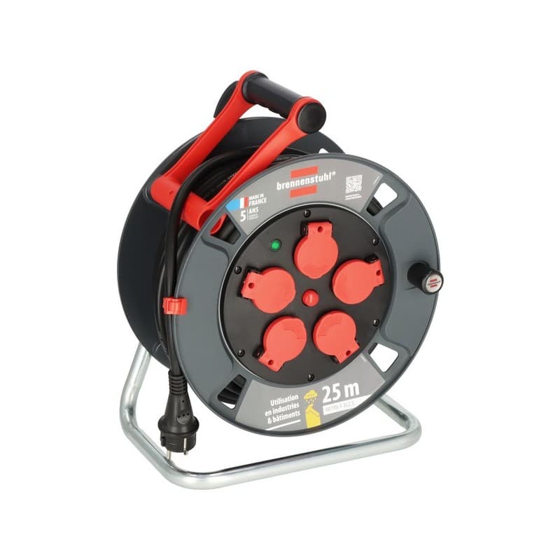 Enrouleur professional gamme 300 ku 2.5mm2 h07rn-f 3g2,5 1 pièce(s) 25.00 m enrouleur ku2201 25m h07rn-f 3g2.5 - brennenstuhl