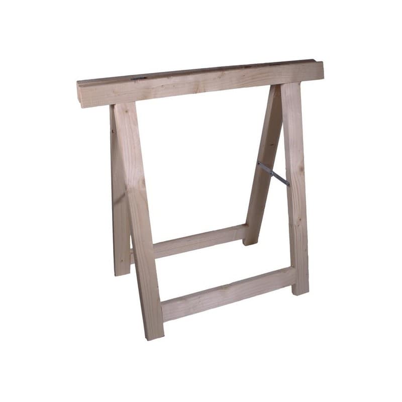 Tréteau en pin naturel 1 pièce(s) bois tréteau en pin naturel 600 x 300 x 800 mm 400 kg 400 kg 600 mm 300 mm 0.8 mm - revex sas